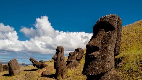 Чили, Пасхальный остров, Рапа Нуи, Моай, Статуя, резное изображение, кумир