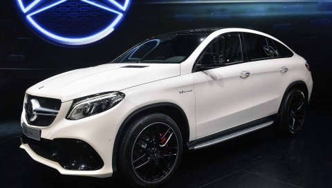 Mercedes-benz gle, купе, 2016, белый, вид сбоку