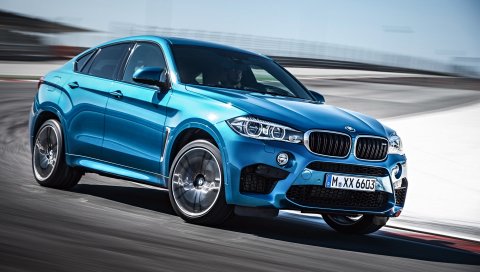 Bmw x6, bmw, синий, скорость, вид сбоку