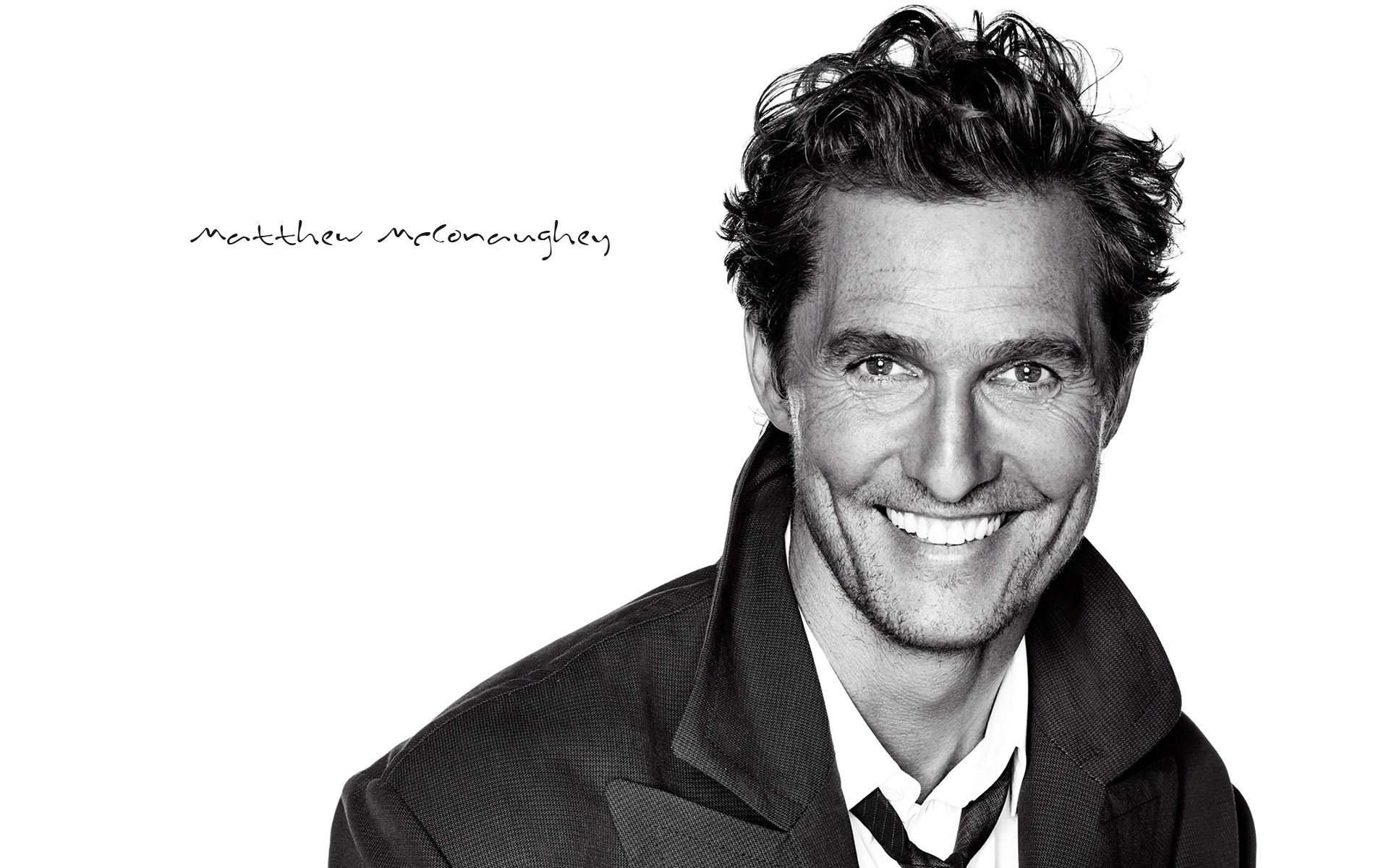 Картинки Matthew mcconaughey, актер, знаменитость, лицо, улыбка, bw фото и обои на рабочий стол