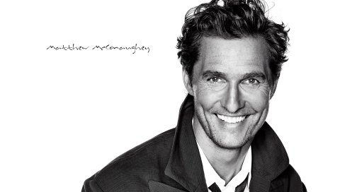 Matthew mcconaughey, актер, знаменитость, лицо, улыбка, bw