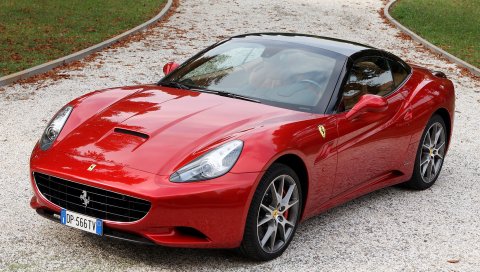 Ferrari california, ferrari, красный, вид сбоку, автомобили