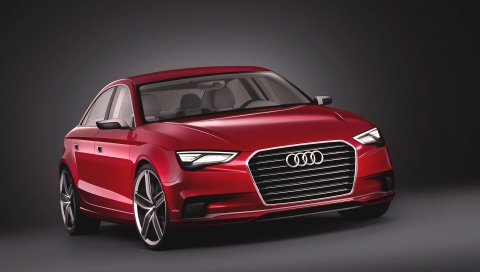 Audi, a3, красный, вид спереди