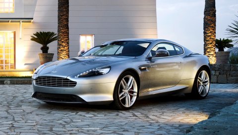 Aston martin db9, aston martin, серебро