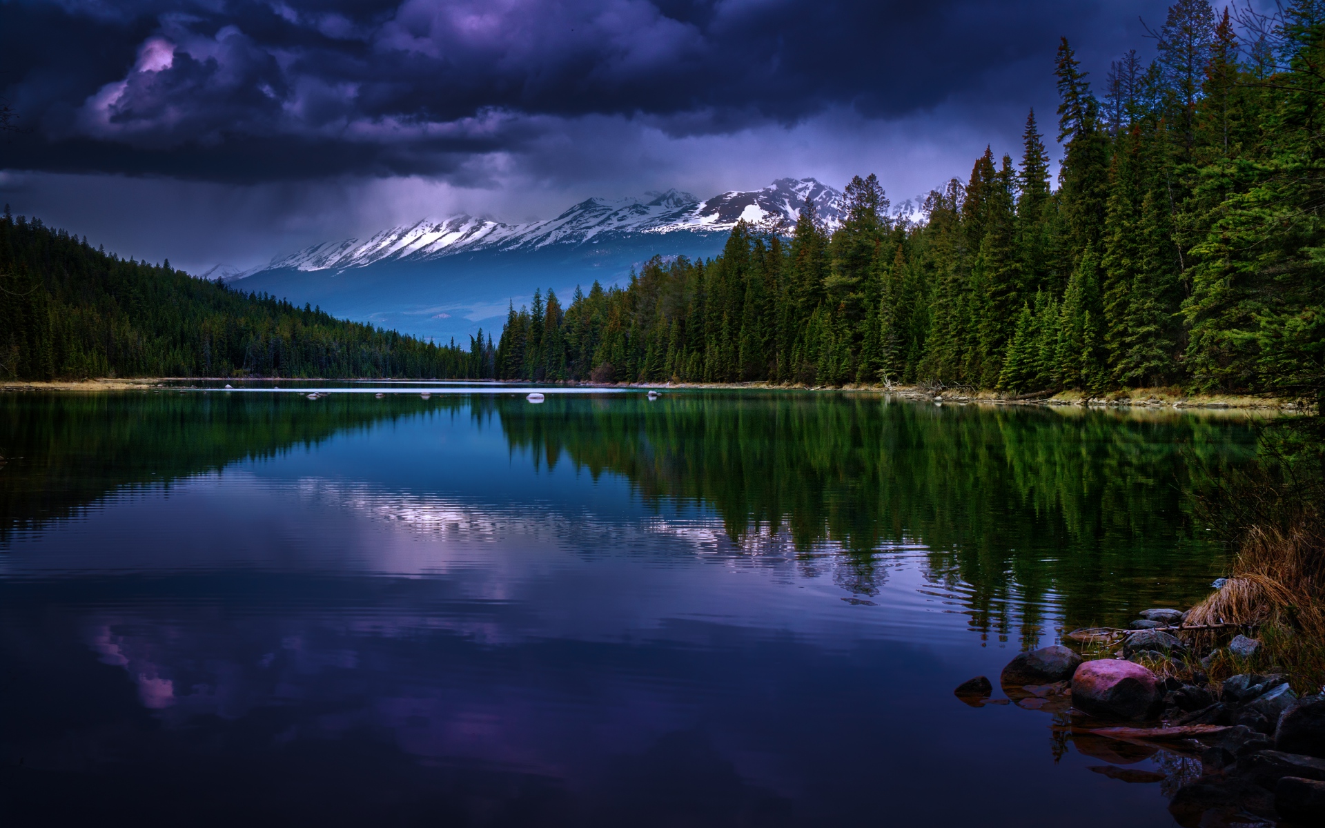 Картинки Альберта, Канада, долина пяти озер, озеро, горы, отражение фото и обои на рабочий стол