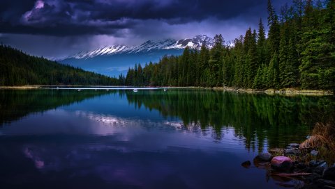 Альберта, Канада, долина пяти озер, озеро, горы, отражение