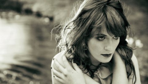 Florence и машина, florence welch, девушка, певец, bw