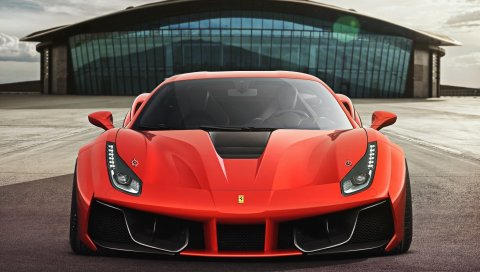 Ferrari, 488, gtb, 2015, вид спереди, красный