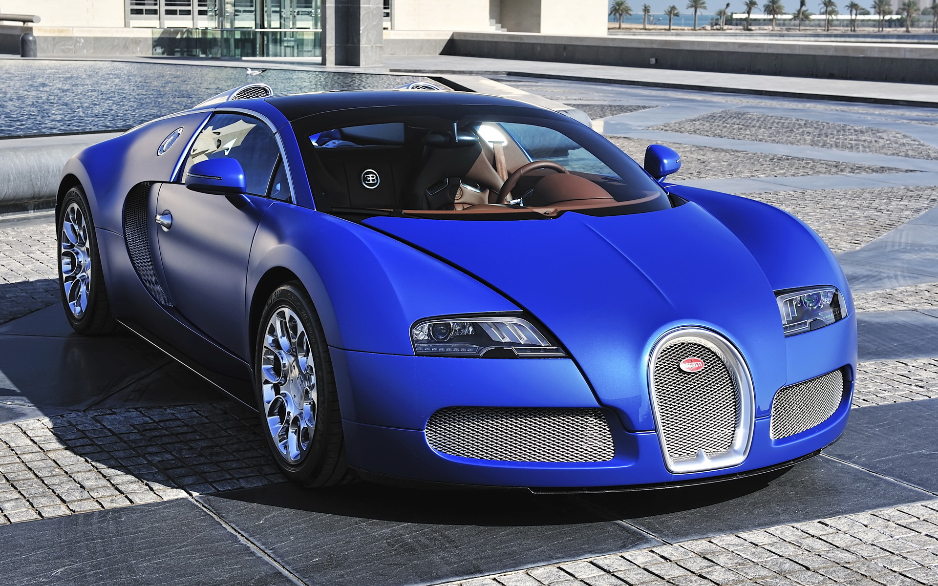 Картинки Bugatti, veyron, синий, вид спереди, суперкар фото и обои на рабочий стол