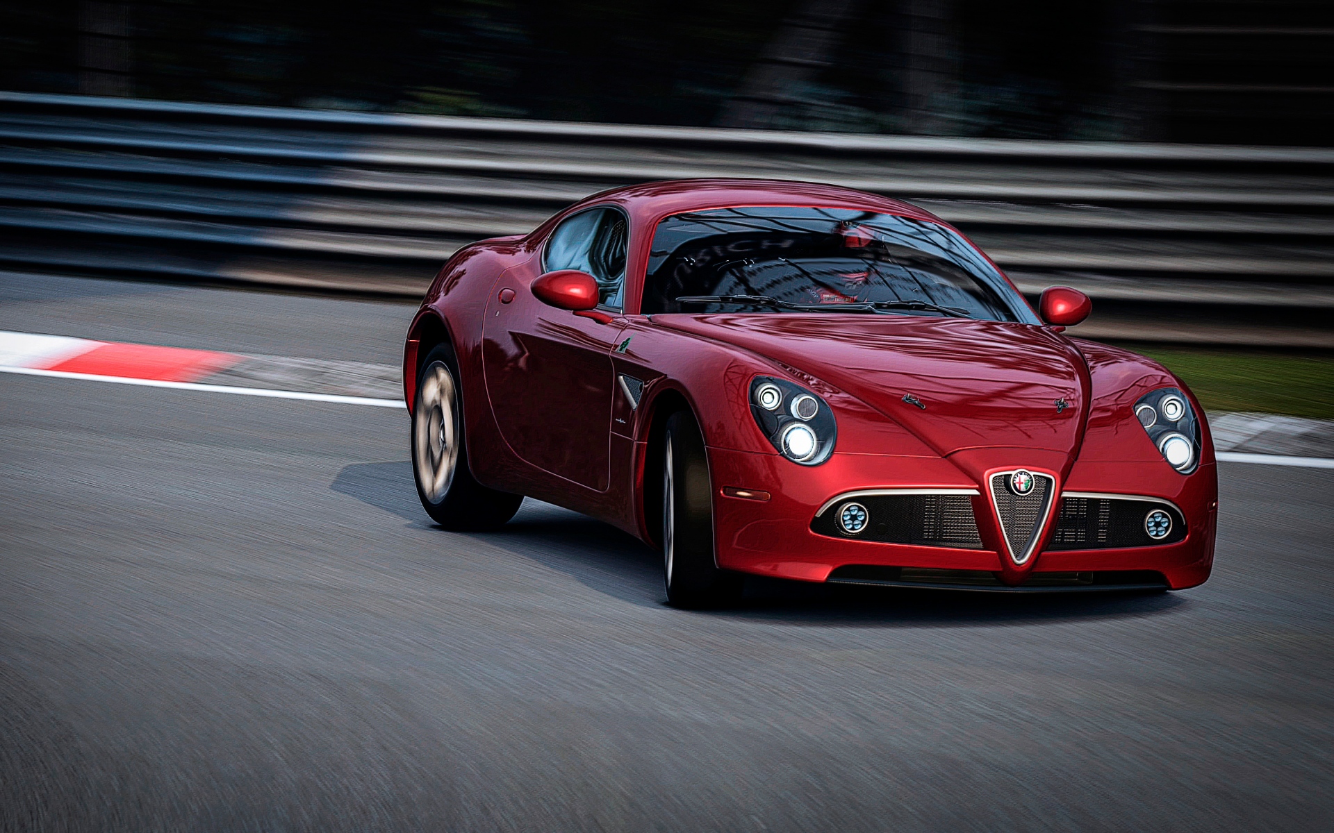 Картинки Alfa romeo, изящный вход, красный фото и обои на рабочий стол