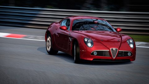 Alfa romeo, изящный вход, красный