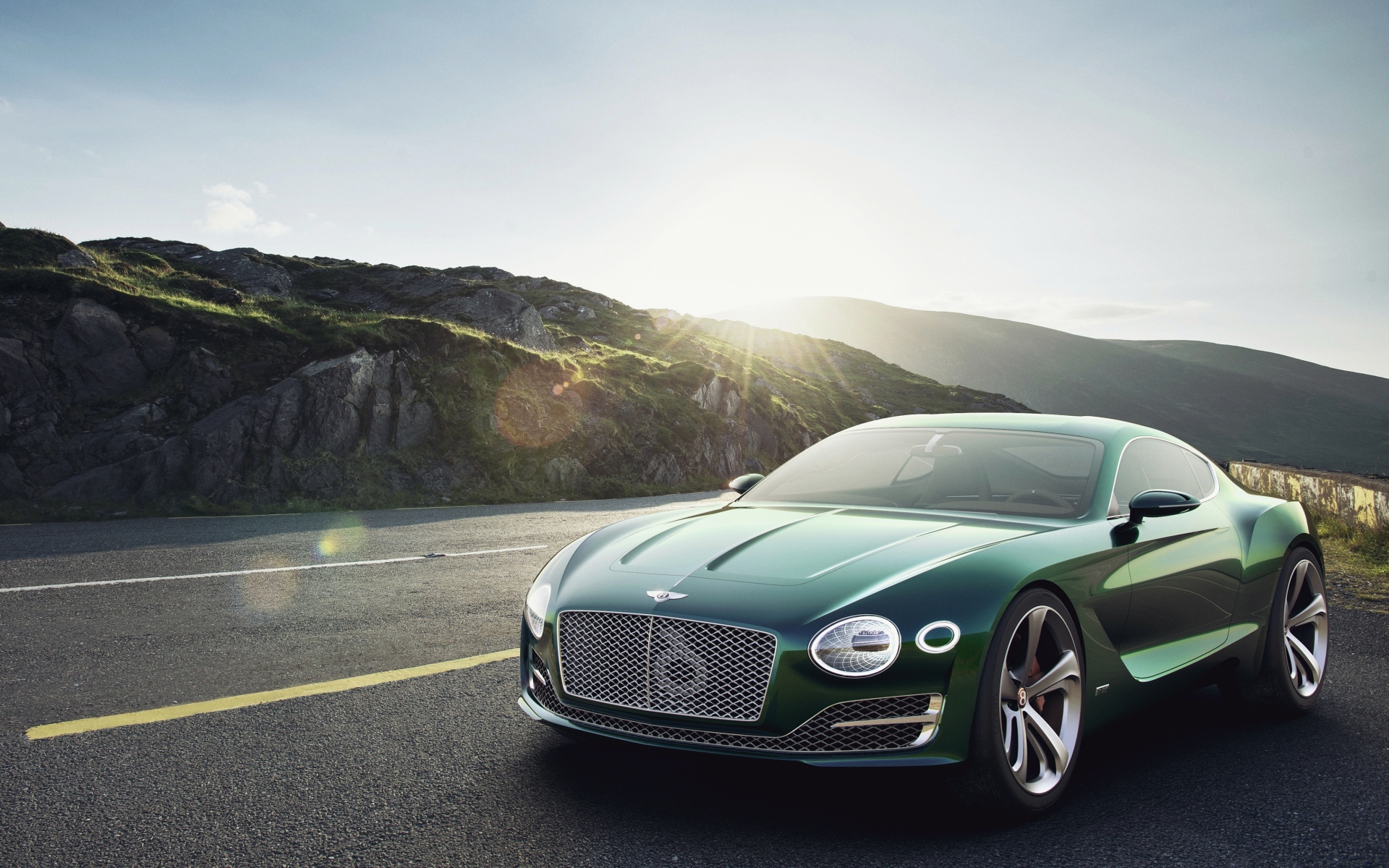 Картинки 2015, bentley, exp 10, зеленый, вид спереди фото и обои на рабочий стол