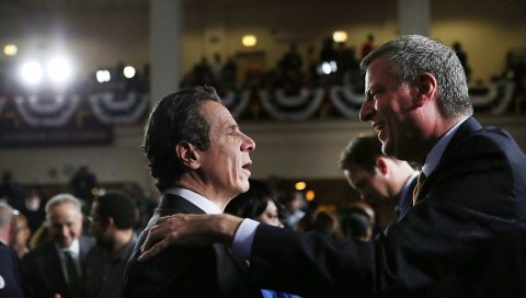Andrew cuomo, bill de blasio, 2015, j paul getty