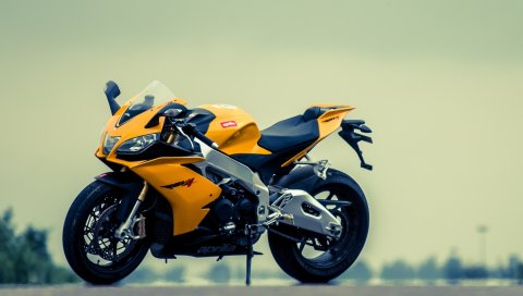 Aprilia, rsv4, желтый, мотоцикл