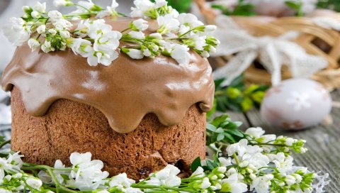 Пасхальный, торт, обледенение, кондитерские изделия