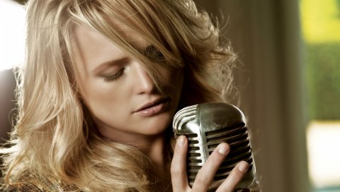 Miranda lambert, певица, девушка, микрофон, блондинка