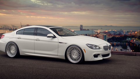 Bmw, 650i, купе с купе, вид сбоку, белый