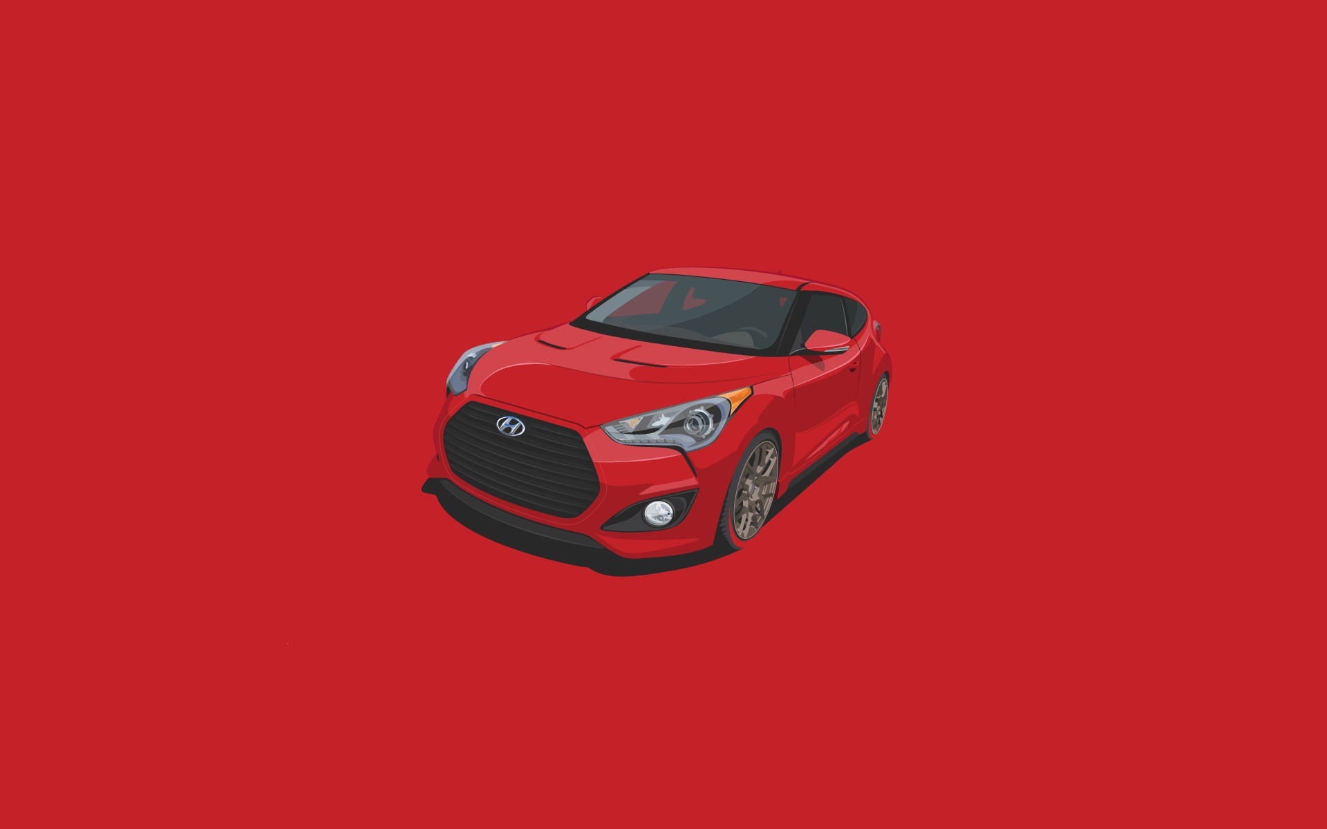 Картинки Hyundai, veloster, красный, минимализм фото и обои на рабочий стол