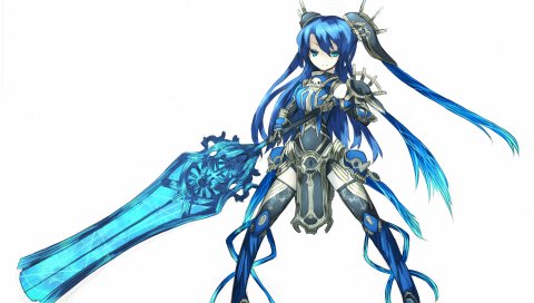 Shirogane usagi, девушка, оружие, доспехи, меч, доспехи