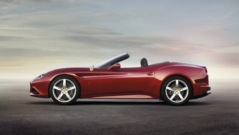 Ferrari, california t, ferrari california t, красный, вид сбоку, кабриолет