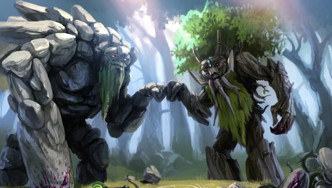 DOTA 2, трент протектор, дерева, искусство