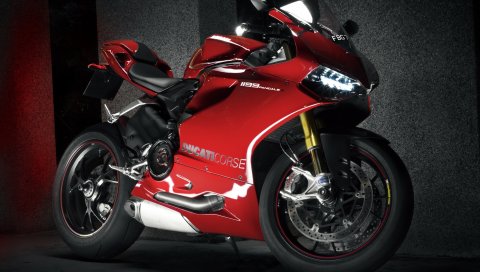 Дукати, 1199, Ducati 1199 Panigale, мотоцикл, красный