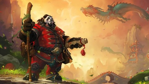 мир варкрафт, туманы Pandaria, панды, дракона, персонал, Scroll
