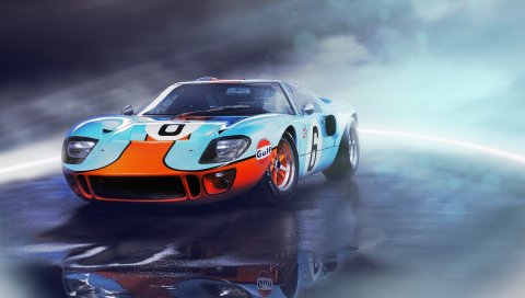 брод, GT40, вид спереди, спортивный автомобиль