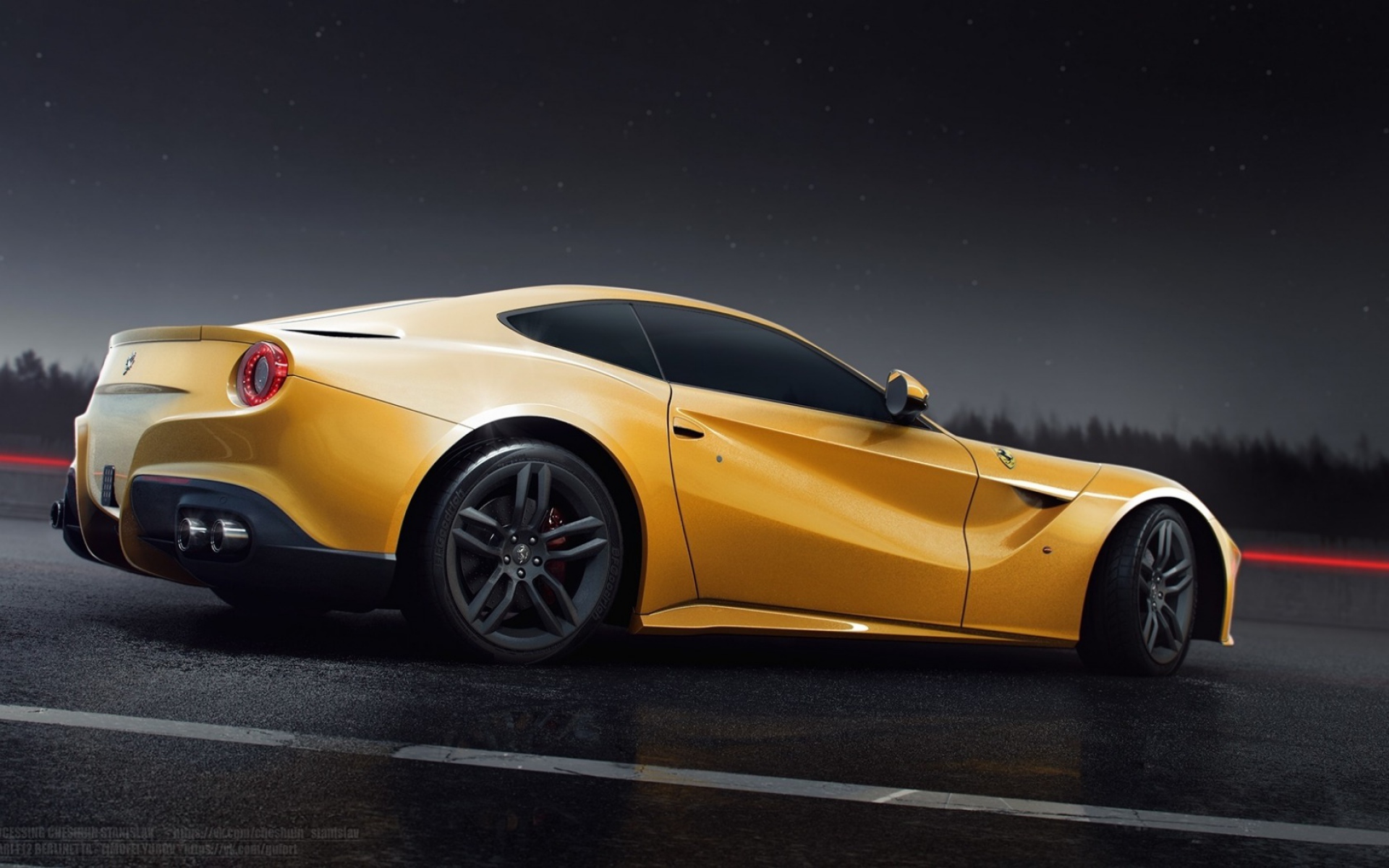 Ferrari f12 Berlinetta в черном цвете