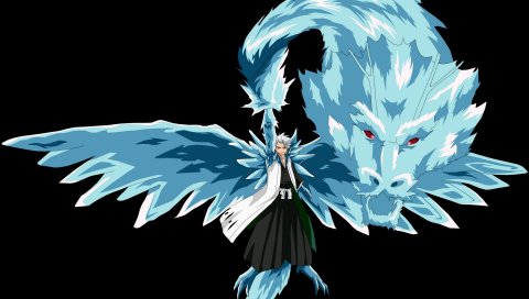 отбеливатель, Bankai, daiguren hyourinmaru, Hitsugaya Toushiro, меч, катана, шинигами, ледяной дракон