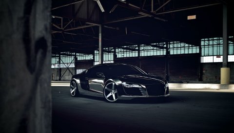 ауди, r8, хром, черный, ХО-5, матовый черный