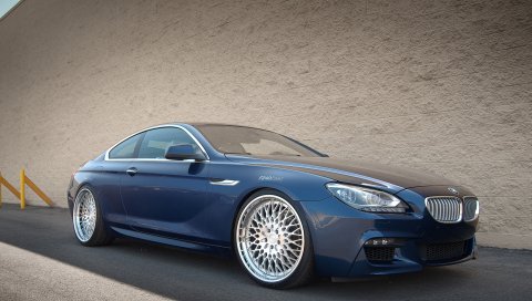 бмв, m6, f13, 650i , синий, вид сбоку