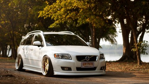 Volvo, v50, настройка, белый, вид спереди