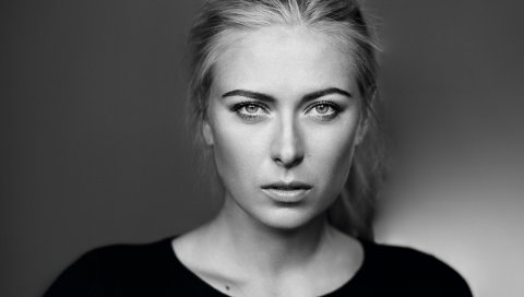 Maria sharapova, теннис, девушка, спортсмен, bw