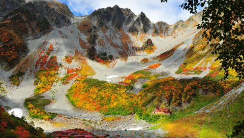 Горы, фарфор, трава, холм