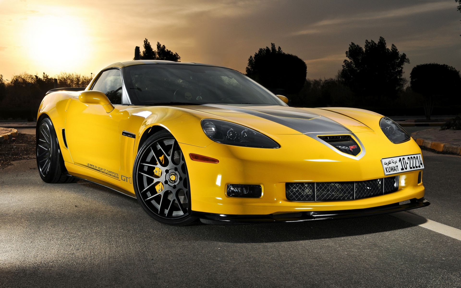 Картинки Chevrolet, corvette, c6, желтый, вид спереди фото и обои на рабочий стол