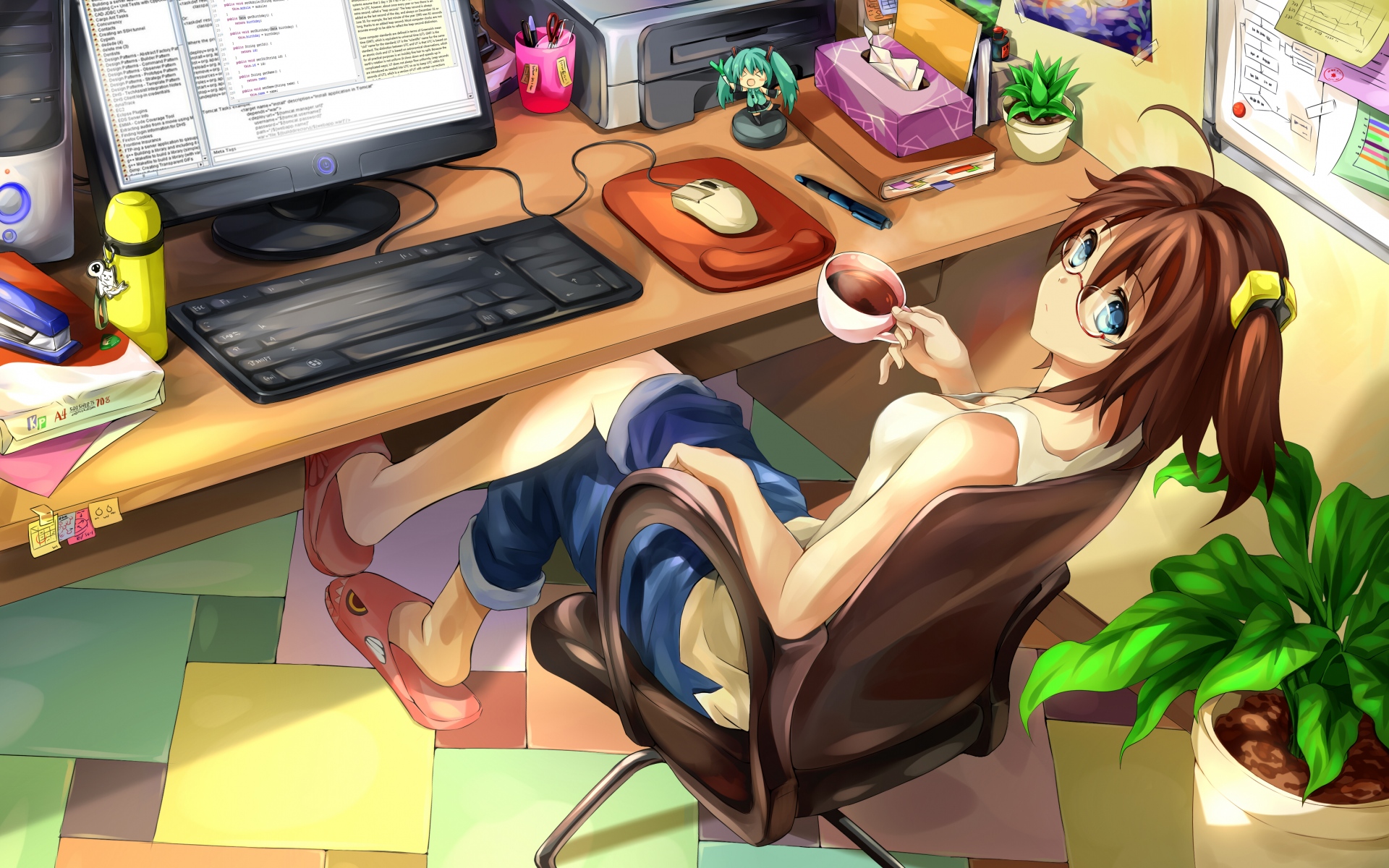 Картинки Вокалоид, йоми йасу, девушка, hatsune miku фото и обои на рабочий стол