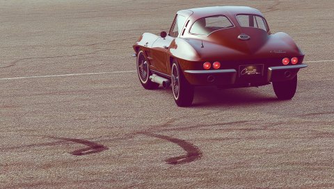 Chevrolet, корвет, вид сзади, авто, ретро