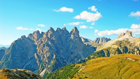 Альпы, италия, луг, горы, трава