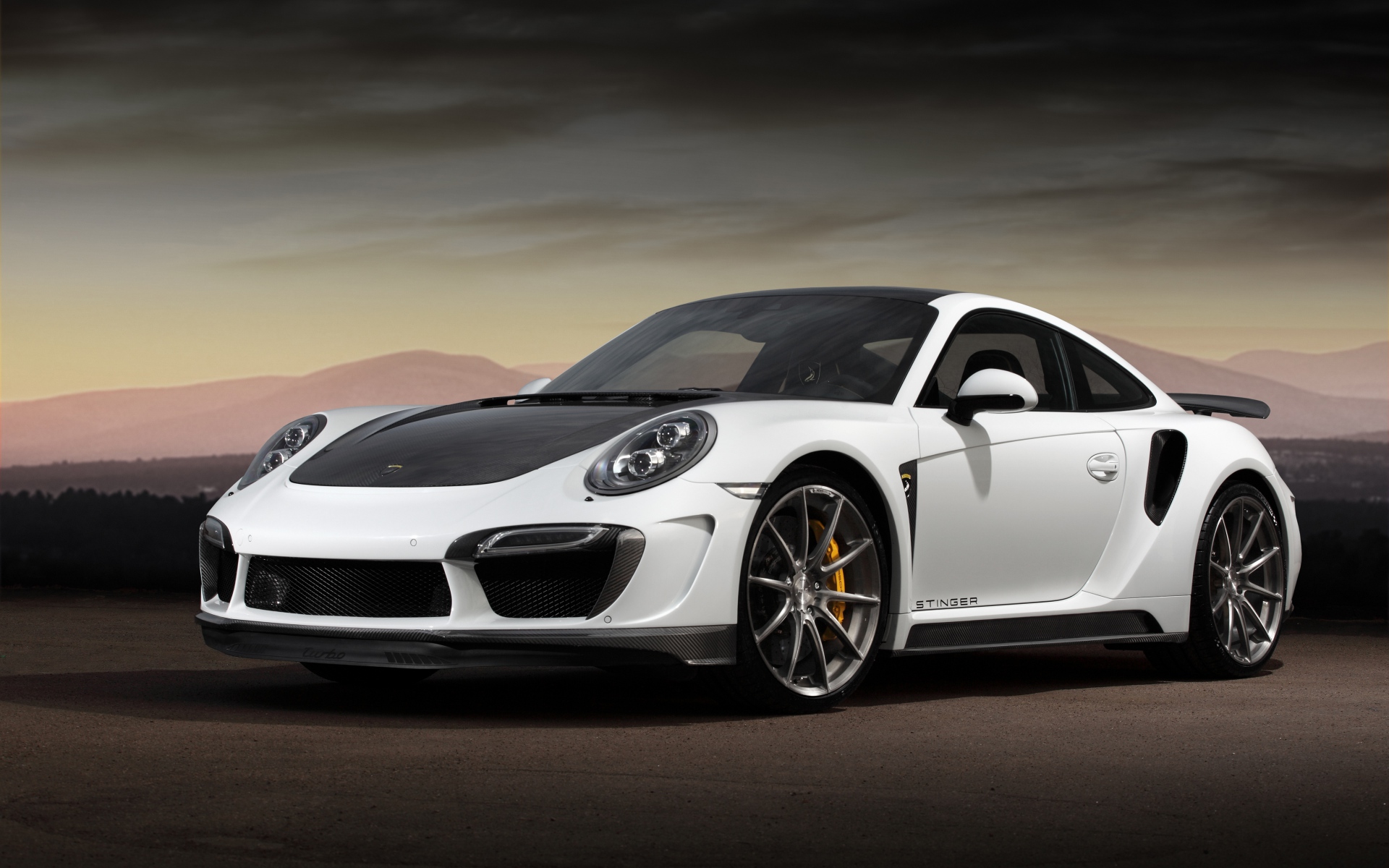 Картинки Porsche, 911, турбо, жалюзи, гтп, белый, черный, вид сбоку фото и обои на рабочий стол