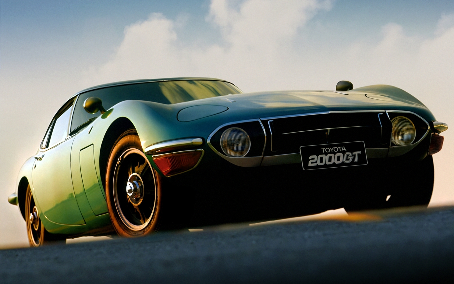Картинки Toyota, 2000gt, 1970, вид спереди, зеленый фото и обои на рабочий стол