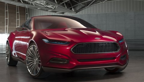 Ford mustang 2015, ford, 2015, красный, вид спереди