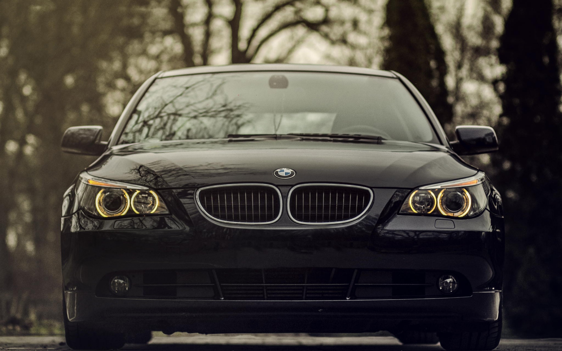 Картинки Bmw, 520d, черный, вид спереди, передний бампер фото и обои на рабочий стол