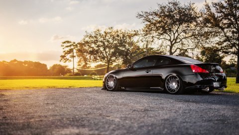 Infiniti, g35, g37, черный, природа, вид сбоку