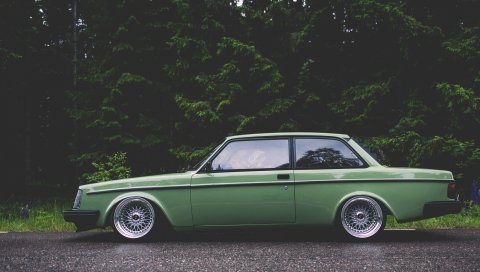 Volvo, volvo 242, зеленый, вид сбоку