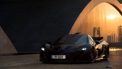 Mclaren, p1, черный, вид спереди