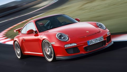 Porsche, 911, gt3, 997, красный, вид сбоку