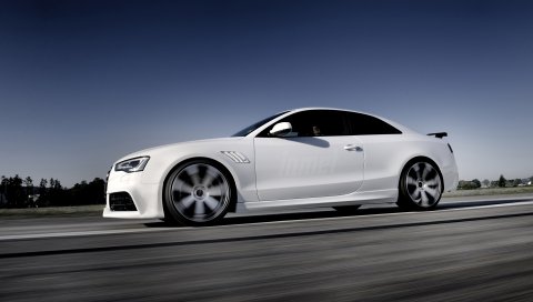 Audi, rs5, вид сбоку, белый