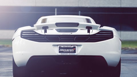 Mclaren, mp4-12c, суперкар, вид сзади