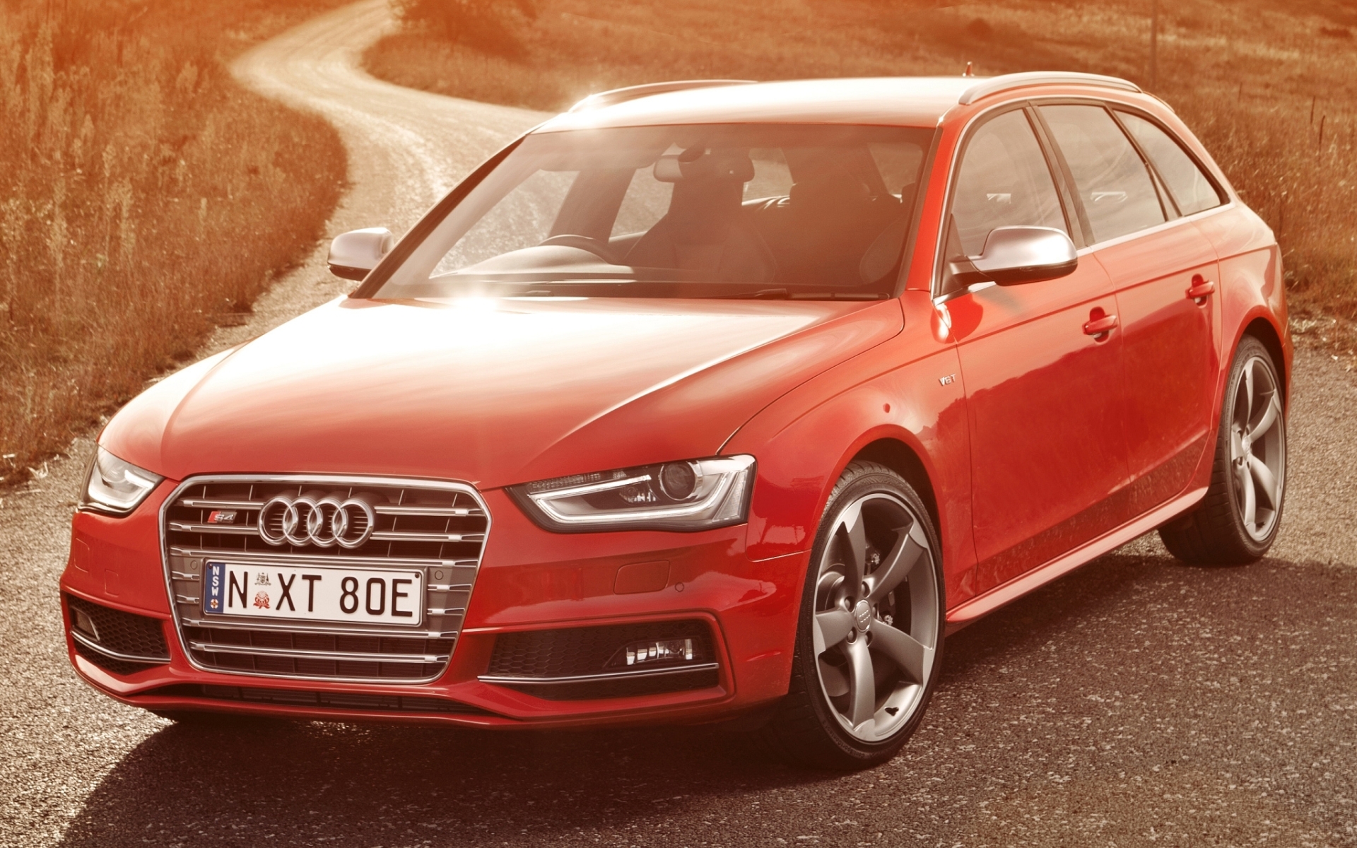 Картинки Audi, s4, avant, красный, вид сбоку фото и обои на рабочий стол